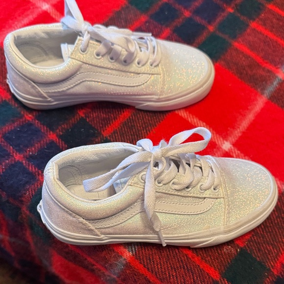 Vans Kids Glittery White Sneakers - Picture 5 of 9